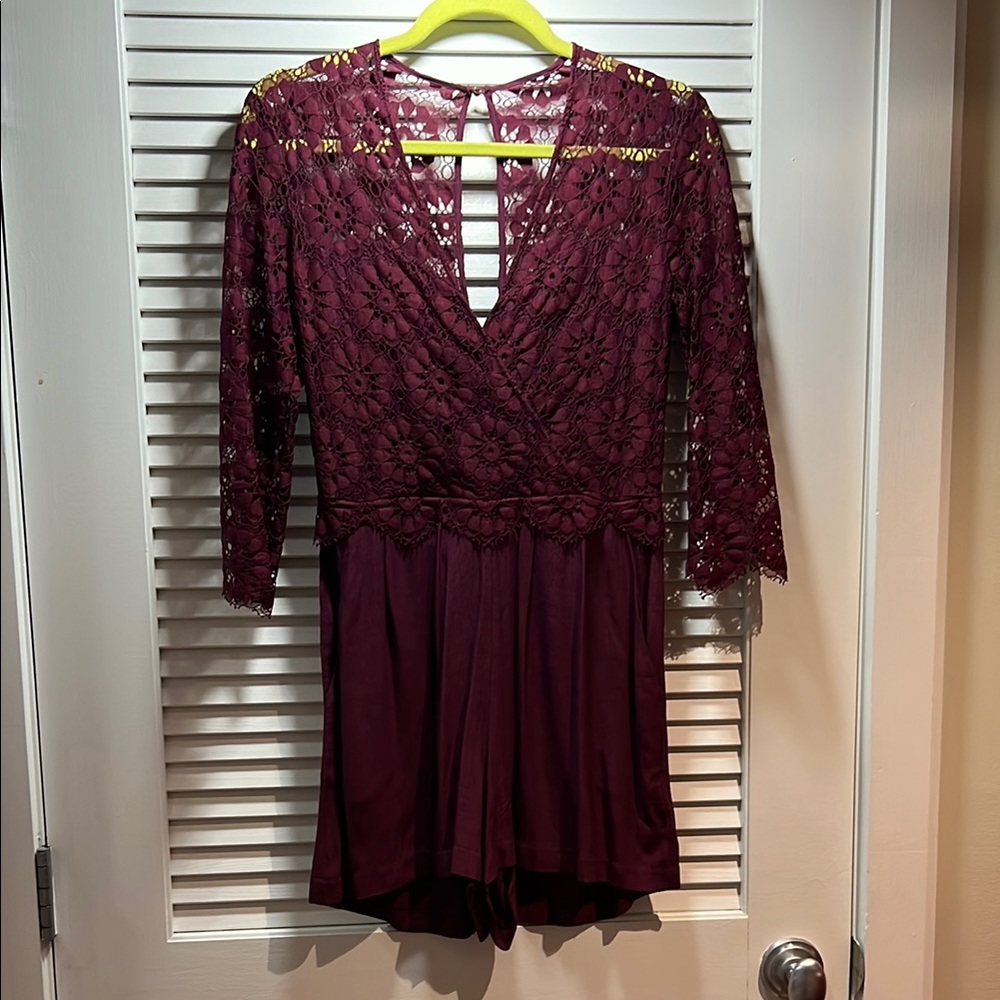 Dolce Vita Burgundy Lace Romper